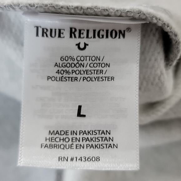 True Religion Youth Heather Gray Fleece Sweat Shorts Large - Picture 11 of 14